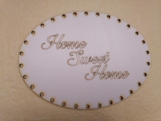 Preglejkové dno gravírované elipsa HOME 4mm - 27,5x19,5cm
