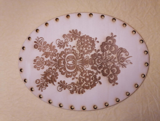 Preglejkové dno gravírované elipsa 3mm Ornament1 - 41x29cm