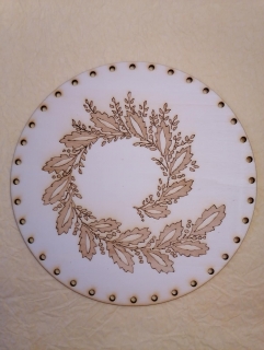 Preglejkové dno gravírované na opletanie 4mm Vetvička - Ø 22cm