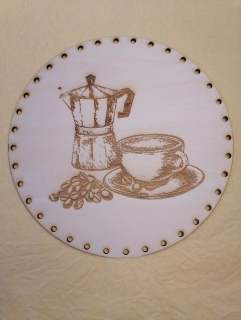 Preglejkové dno gravírované na opletanie 3mm Káva1 - Ø 30cm