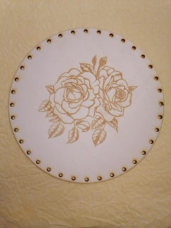 Preglejkové dno gravírované na opletanie 3mm Ruža2  - Ø 22cm