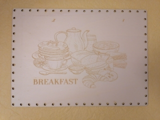 Preglejkové dno na opletanie gravírované obdĺžnik 4mm - 30x20cm Raňajky