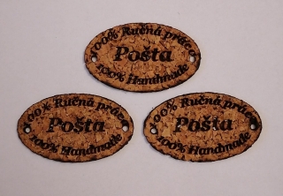 Korkový štítok 50 x 30mm - Pošta