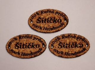 Korkový štítok 50 x 30mm - Šitíčko