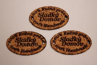 Korkový štítok 50 x 30mm - Sladký domov