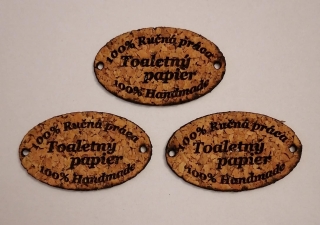 Korkový štítok 50 x 30mm - Toaletný papier
