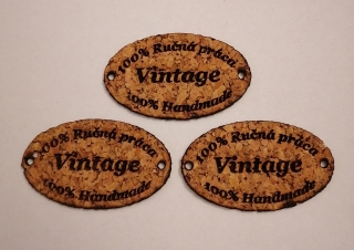 Korkový štítok 50 x 30mm - Vintage