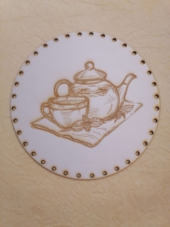 Preglejkové dno gravírované na opletanie 3mm Čaj1 - Ø 30cm