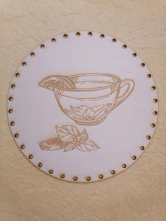 Preglejkové dno gravírované na opletanie 3mm Čaj2 - Ø 30cm