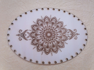 Preglejkové dno gravírované elipsa 3mm - 41x29cm Mandala6