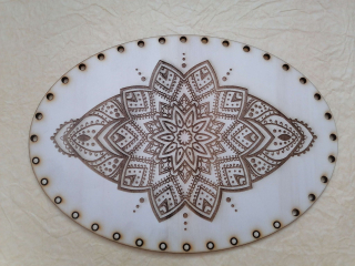 Preglejkové dno gravírované elipsa 3mm - 41x29cm Mandala9