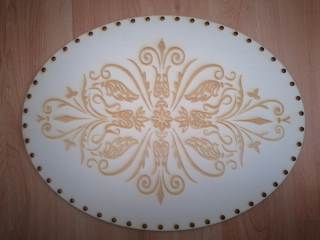 Preglejkové dno gravírované elipsa 4mm - 41x29cm Mandala10