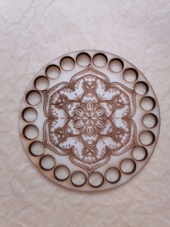 Preglejkový kruh gravírovaný na háčkovanie 3mm - Ø 30cm Mandala1