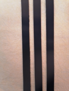 Kožený pás 2cm široký, dĺžka 30cm - čierny