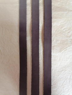 Kožený pás 2cm široký, dĺžka 60cm - hnedý semiš