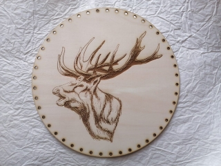 Preglejkové dno gravírované na opletanie 3mm Jelen - Ø 30cm