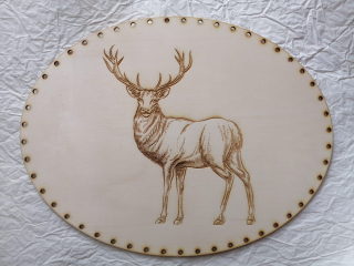 Preglejkové dno gravírované elipsa 3mm - 41x29cm Jelen