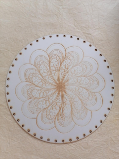 Preglejkové dno gravírované na opletanie 4mm Mandala13 - Ø 20cm