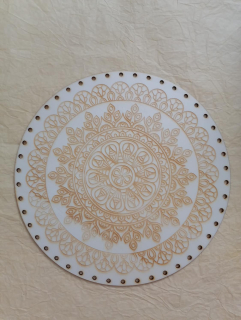 Preglejkové dno gravírované na opletanie 4mm Mandala14 - Ø 20cm