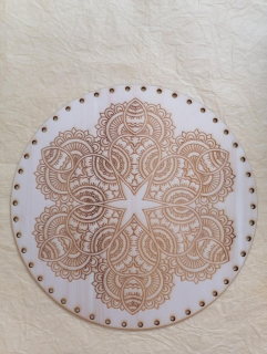 Preglejkové dno gravírované na opletanie 4mm Mandala15 - Ø 20cm