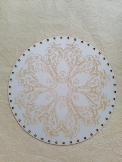 Preglejkové dno gravírované na opletanie 4mm Mandala16 - Ø 24cm
