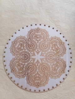 Preglejkové dno gravírované na opletanie 4mm Mandala15 - Ø 28cm