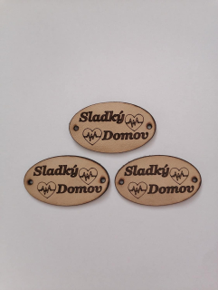 Kožený štítok 50x30  sladký domov - prírodný