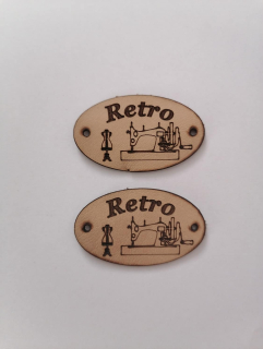 Kožený štítok 50x30  retro - prírodný