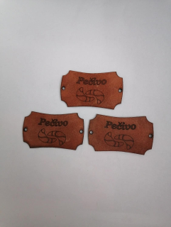 Kožený štítok 50x30  pečivo - tehlový