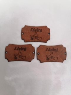 Kožený štítok 50x30 lieky - tehlový