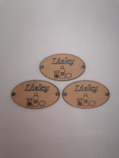 Kožený štítok 50x30  Lieky - prírodný