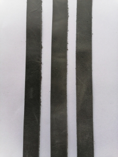 Kožený pás 2cm široký, dĺžka 60cm - šedý melír