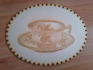 Preglejkové dno gravírované elipsa 4mm - 41x29cm Čaj