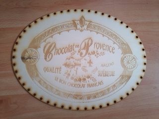 Preglejkové dno gravírované elipsa 4mm - 41x29cm Čokoláda