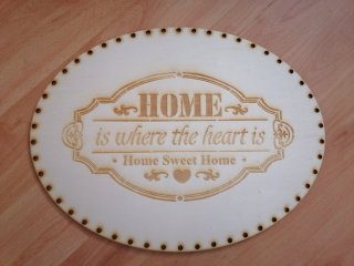 Preglejkové dno gravírované elipsa 4mm Home - 41x29cm