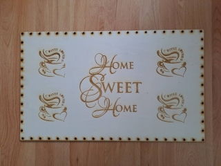 Preglejkové dno na opletanie gravírované obdĺžnik 5mm - 40x30cm Home Sweet Home