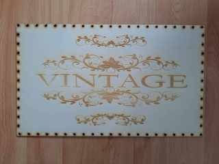 Preglejkové dno na opletanie gravírované obdĺžnik 4mm - 40x30cm Vintage
