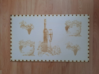 Preglejkové dno na opletanie gravírované obdĺžnik 3mm - 40x30cm Víno