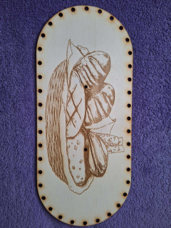 Preglejkový poklop na chlebník oválny 3mm typ č.2 - 33,5x14,5cm ( na úchytku)