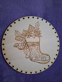 Preglejkové dno gravírované na opletanie 3mm Ø 24cm - Vianoce7