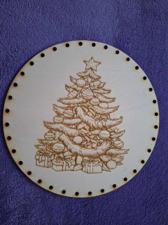 Preglejkové dno gravírované na opletanie 3mm Ø 26cm - Vianoce8