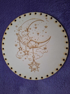 Preglejkové dno gravírované na opletanie 3mm Ø 26cm - Mesiac1