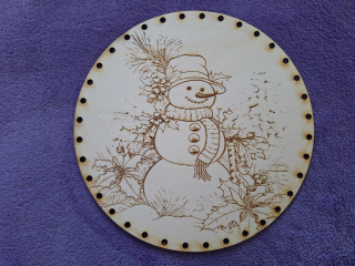 Preglejkové dno gravírované na opletanie 3mm Ø 28cm - Vianoce1
