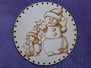 Preglejkové dno gravírované na opletanie 3mm Ø 30cm - Vianoce2