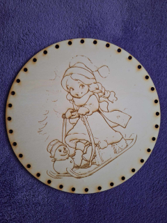 Preglejkové dno gravírované na opletanie 4mm Ø 20cm - Vianoce6