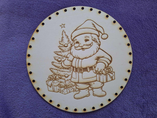 Preglejkové dno gravírované na opletanie 4mm Ø 24cm - Vianoce3