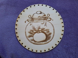 Preglejkové dno gravírované na opletanie 4mm Ø 28cm - Vianoce12