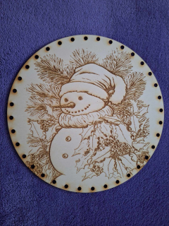 Preglejkové dno gravírované na opletanie 4mm Ø 30cm - Vianoce13