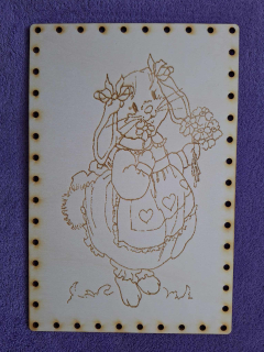Preglejkové dno na opletanie gravírované obdĺžnik 3mm - 25x15cm Veľká noc1