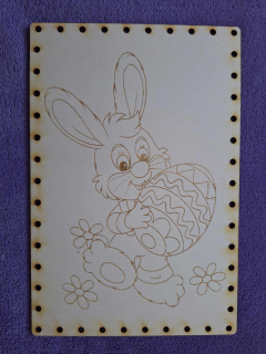 Preglejkové dno na opletanie gravírované obdĺžnik 3mm - 25x15cm Veľká noc2